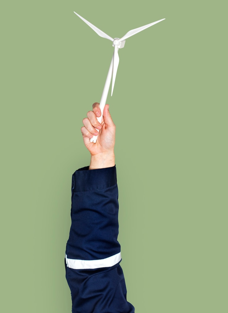 PSD hand holding wind mill