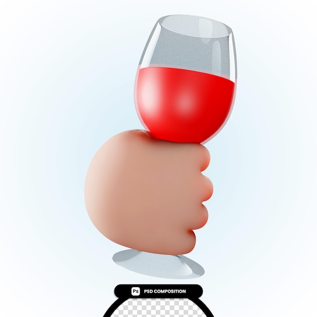 PSD a hand holding a wine glass on top of a picture of a hand holding a wine glass.