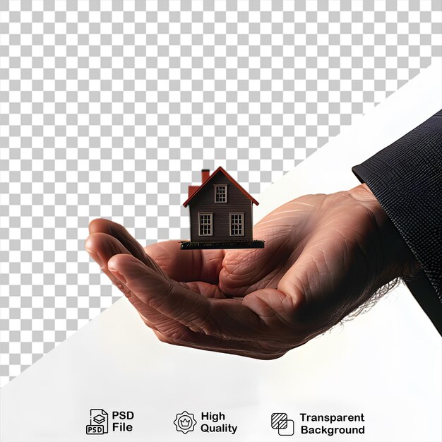 PSD a hand holds a house isolated on transparent background