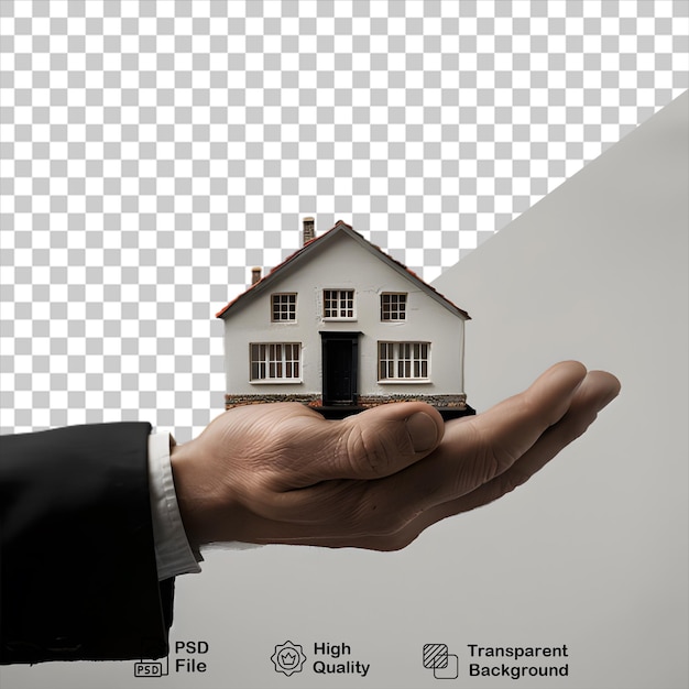 PSD a hand holds a house isolated on transparent background