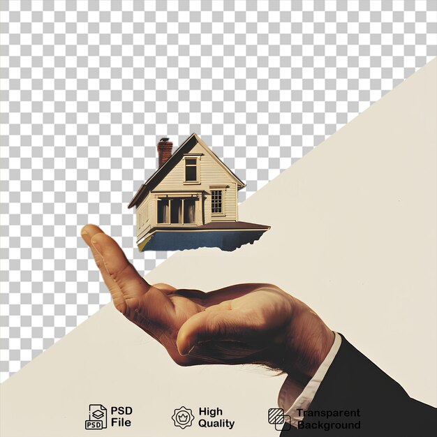 PSD a hand holds a house isolated on transparent background