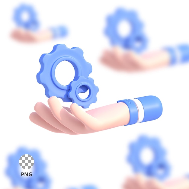 PSD hand mechanical 3d icon