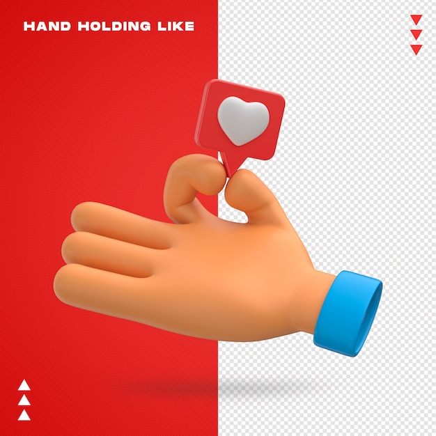 PSD hand met als emoji 3d-ontwerp