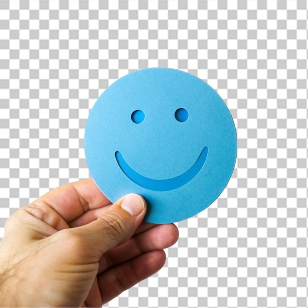 PSD hand met een gelukkig glimlachend gezicht icoon