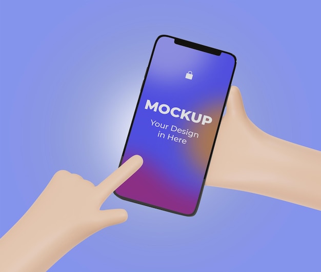 Hand met mobiel smartphonemodel