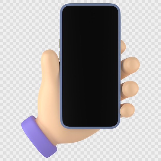 Hand met smartphone 3d-pictogram