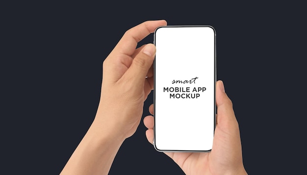 Hand met smartphoneapparaat scherm aan te raken