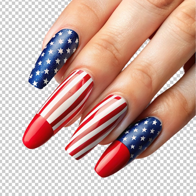 PSD hand nail polish with american flag