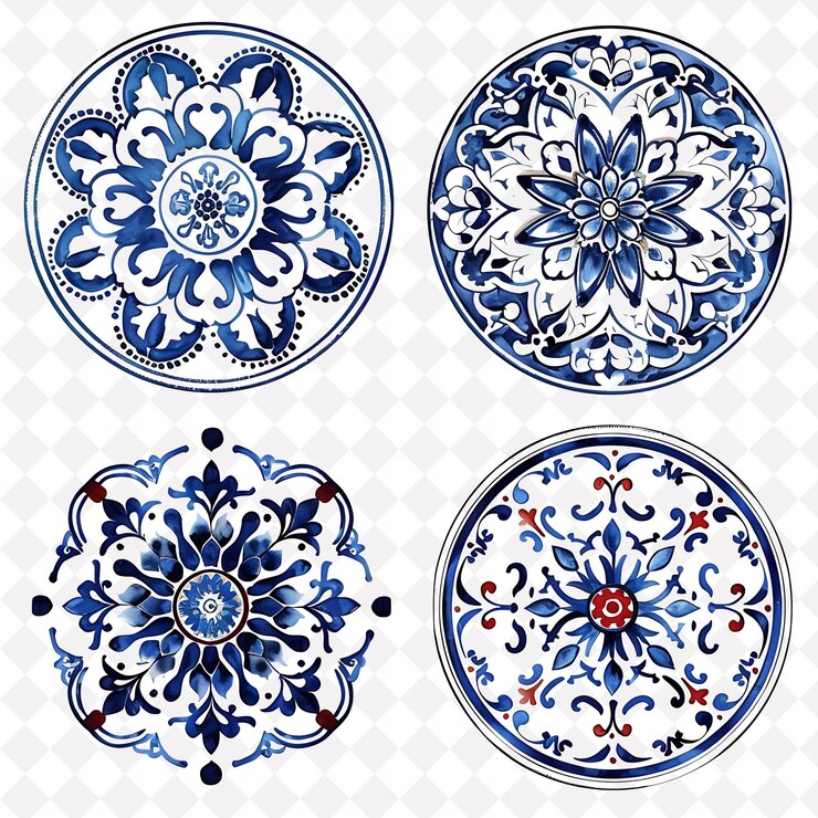 PSD hand painted ceramics with vietnamese motifs borderlines des png collage art collections