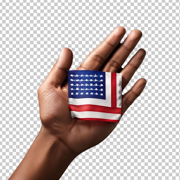 PSD hand painted flag of us doing a handshake