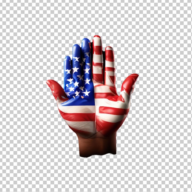 PSD hand painted flag of us doing a handshake