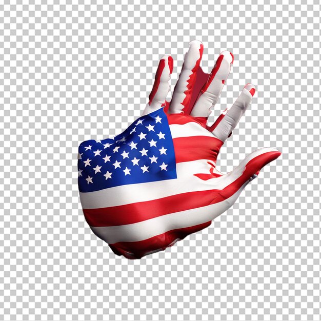 PSD hand painted flag of us doing a handshake