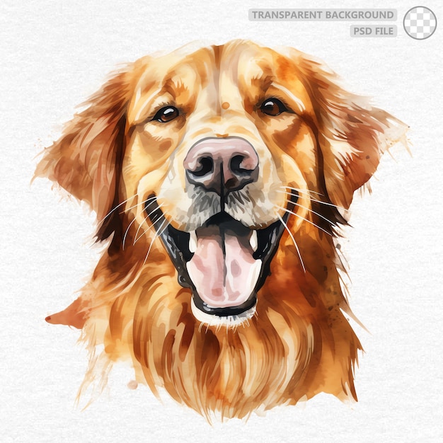 Hand painted golden retriever watercolor