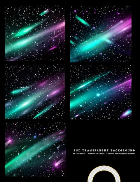 PSD 透明な背景に手で描かれた水彩の銀河