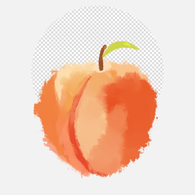 PSD hand painted watercolor peach pattern illustration