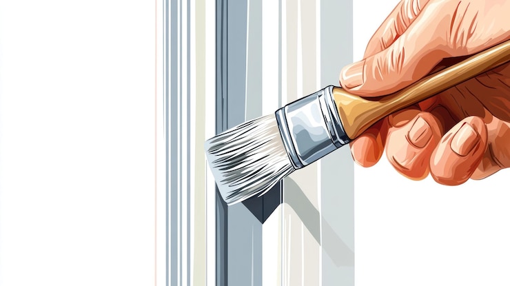 PSD hand painting window frame detail