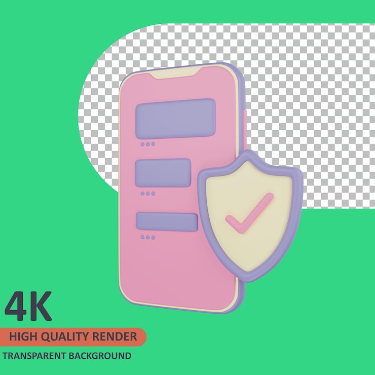 PSD hand phone briefcase 3d cyber icon illustration high quality render