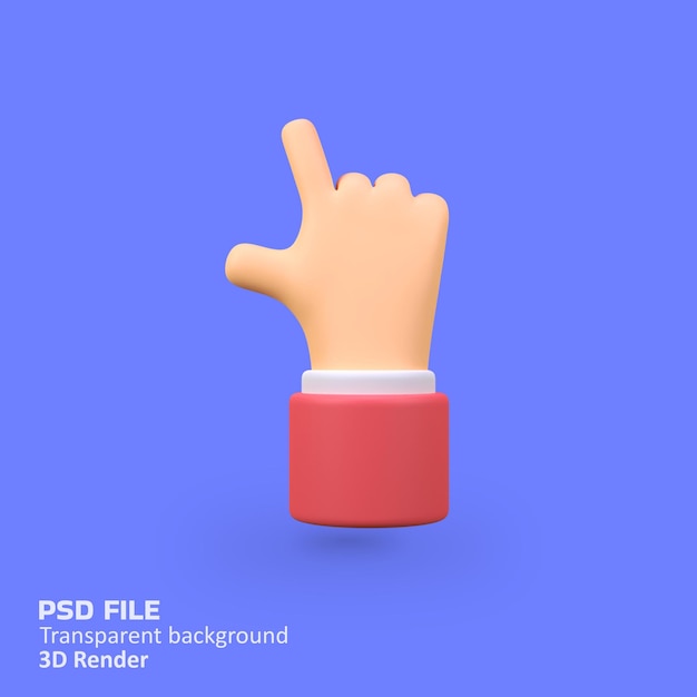 Иллюстрация иконки изолированного 3D-рендера с указателем руки и курсором