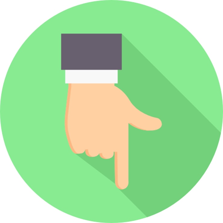 PSD a hand pointing to the right with a finger pointing to the right