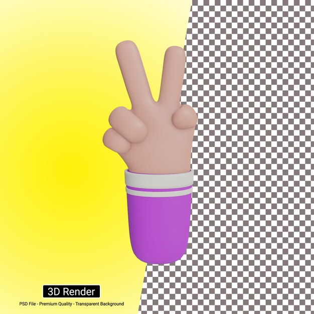 PSD hand pose icon 3d