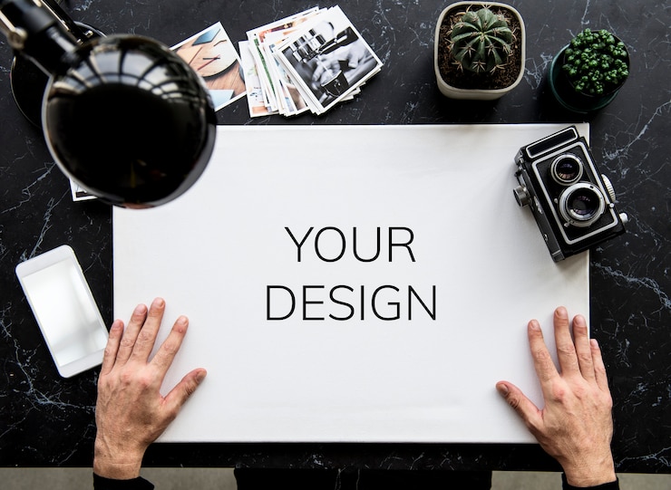 PSD hand process work desk draw