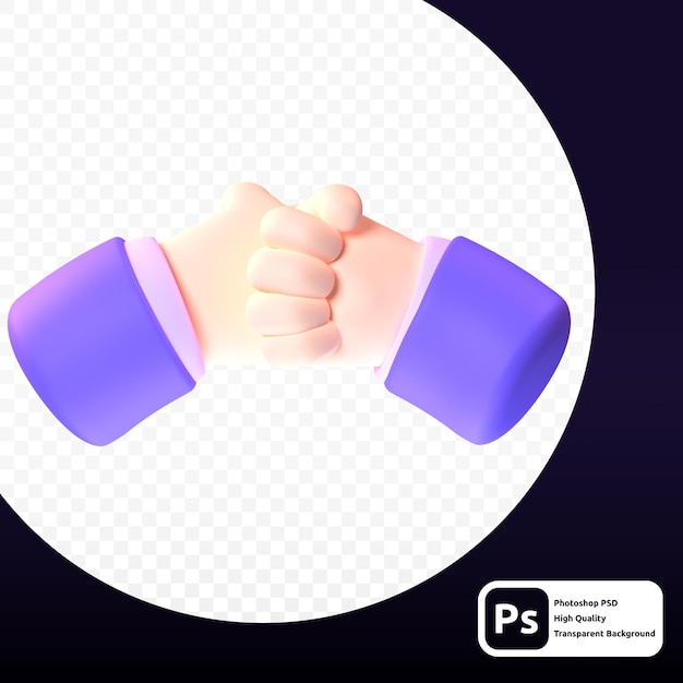 PSD 그래픽 자산 웹 또는 프레젠테이션을 위한 3d 렌더링의 hand puch