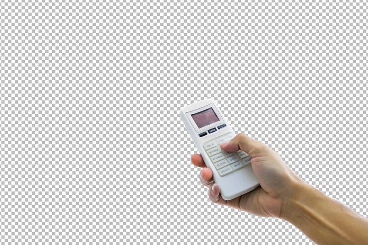 PSD a hand reaches for the remote control to turn on tv
