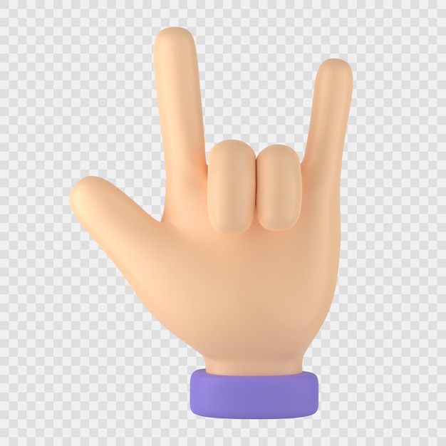 Hand rock gesture 3d icon