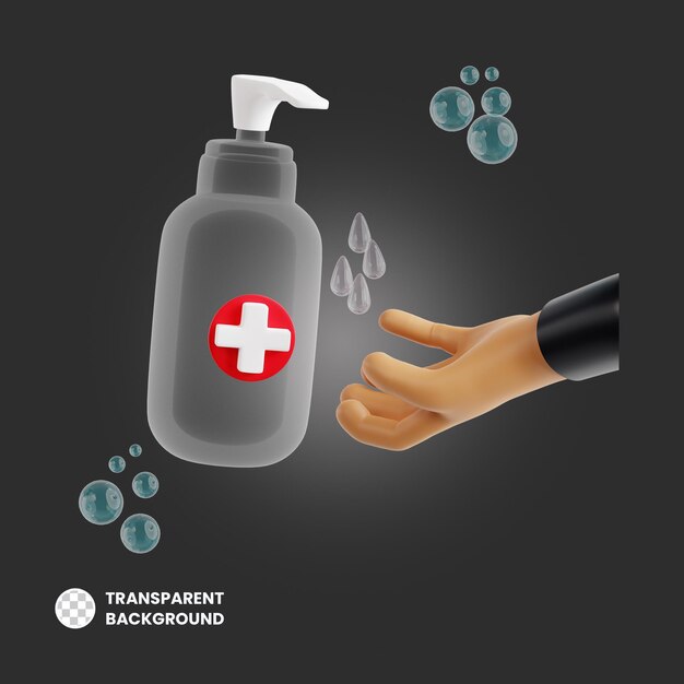 PSD hand sanitizer 3d medical and healthcare icon