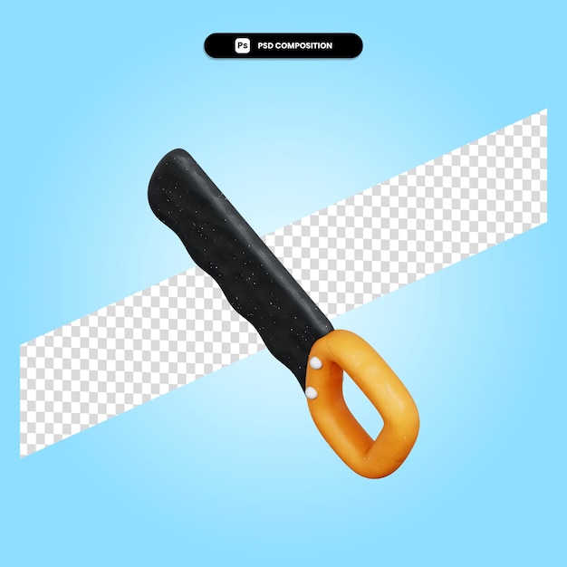 Hand saw 3d render illustration isolated