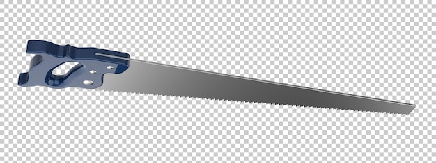 PSD hand saw isolated on transparent background 3d rendering illustration