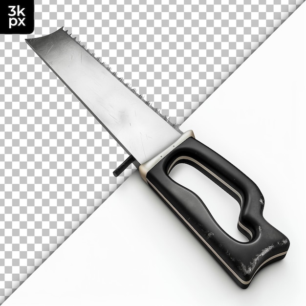 PSD hand saw isolated on transparent background