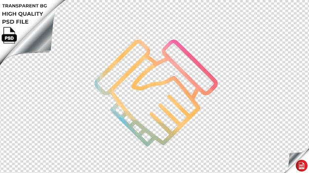 PSD Соглашение о рукопожатии пастель красочный psd прозрачный