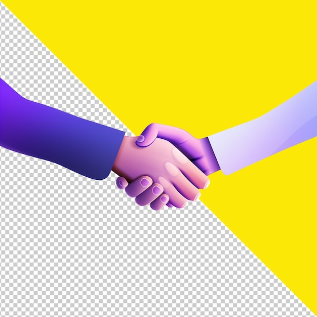 PSD hand shake on a transparent background