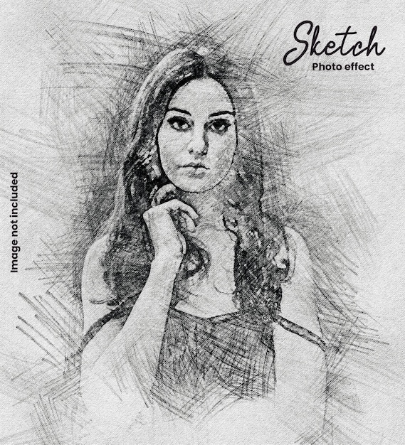 Hand sketch drawing photo effect