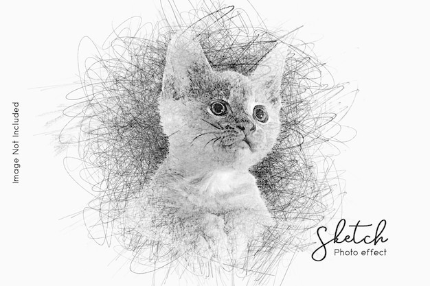 PSD hand sketching photo effect