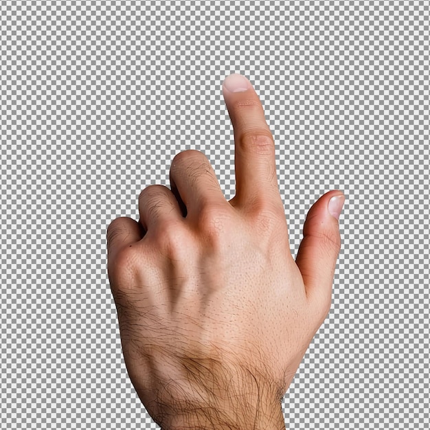 Hand tapping the screen with one finger isolated on white background