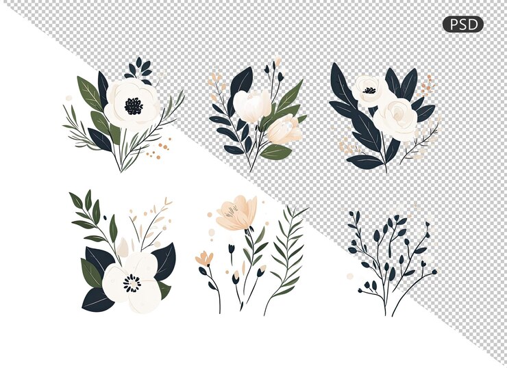 PSD hand tied floral bouquet