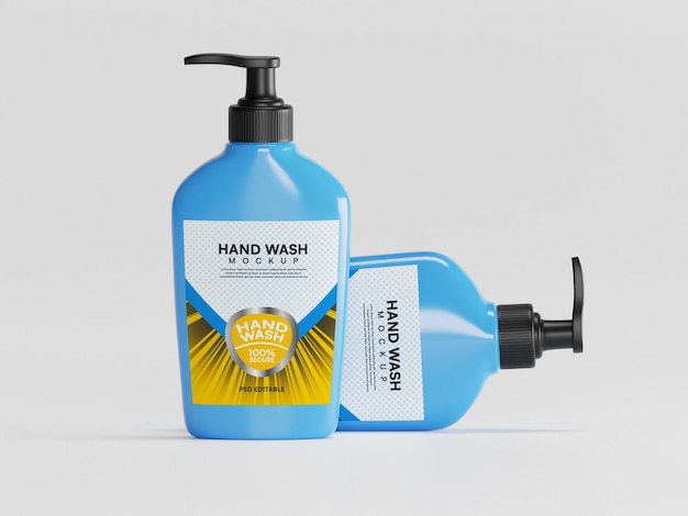 PSD hand wash bottle spray mockup