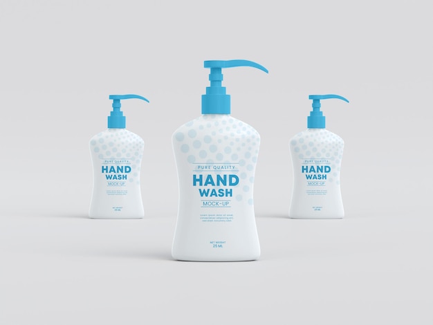 hand wash pump dispenser bottle mockup