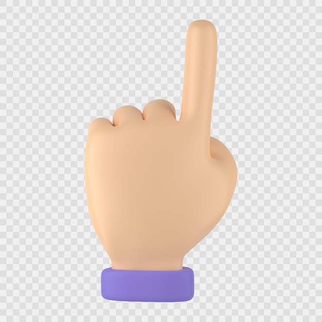 Hand wijzend gebaar 3d-pictogram