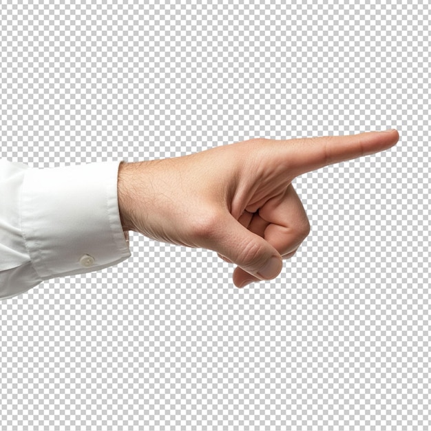hand wijzende richting binnen op witte achtergrond
