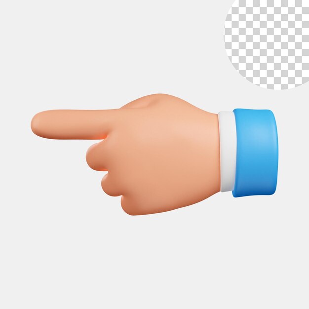 PSD hand with a finger pointing left