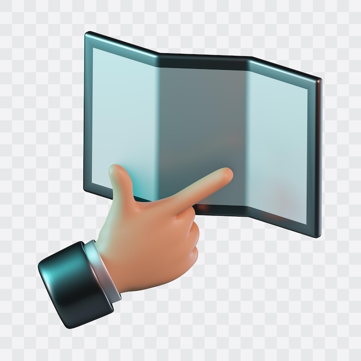 PSD hand with maps 3d icon