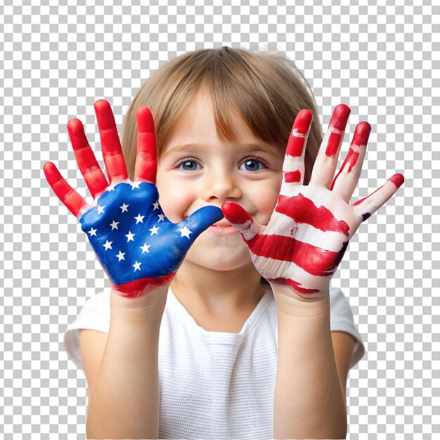 PSD hand with united states flag