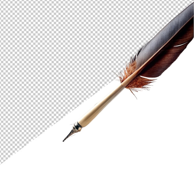 PSD hand writing with quill on transparent background