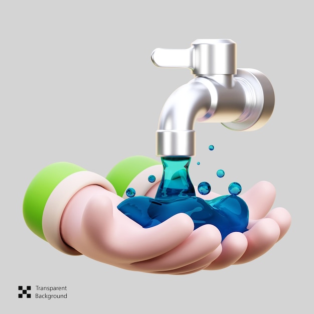 hand wudhu 3d icon