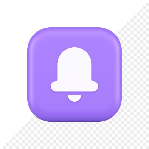 Handbell ring sound notification button incoming message call notification 3d realistic icon
