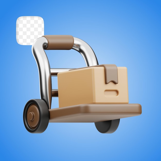 PSD handcart 3d illustration