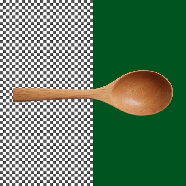 handcrafted wooden spoon with smooth finish on transparent background png psd